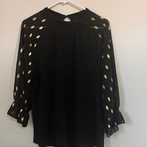 Elegant Black and Gold Women's Top